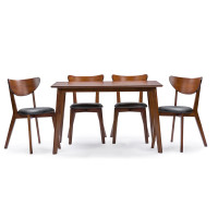 Baxton Studio RT331-TBL-CHR Sumner Mid-Century Style 5-Piece Dining Set